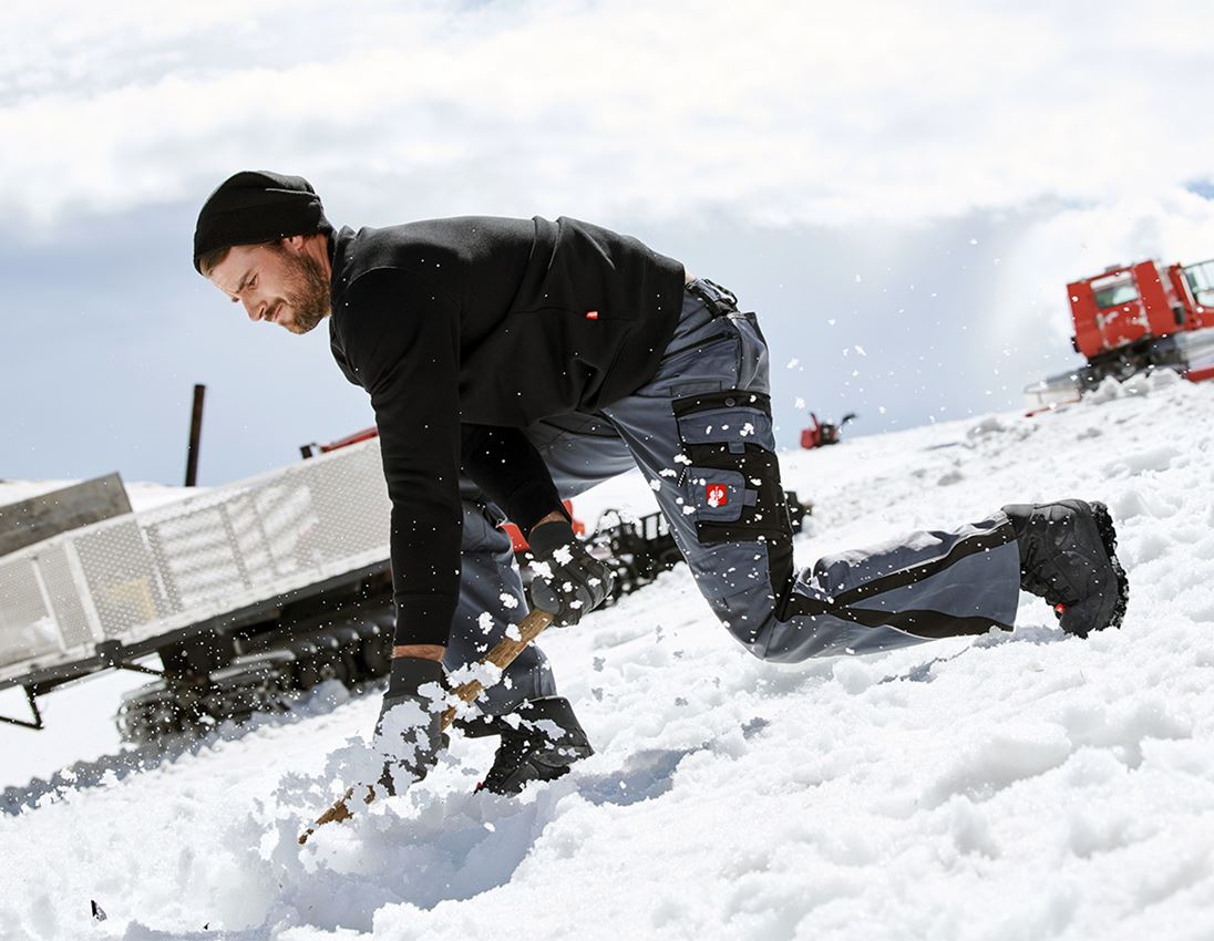 Pracovní kalhoty: Kalhoty do pasu e.s.motion, zimní + šedá/černá 7