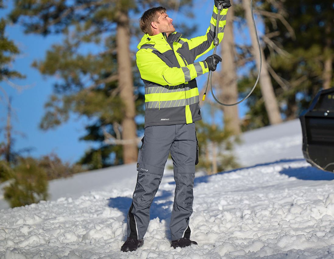 Pracovní kalhoty: Kalhoty do pasu e.s.motion, zimní + šedá/černá 5