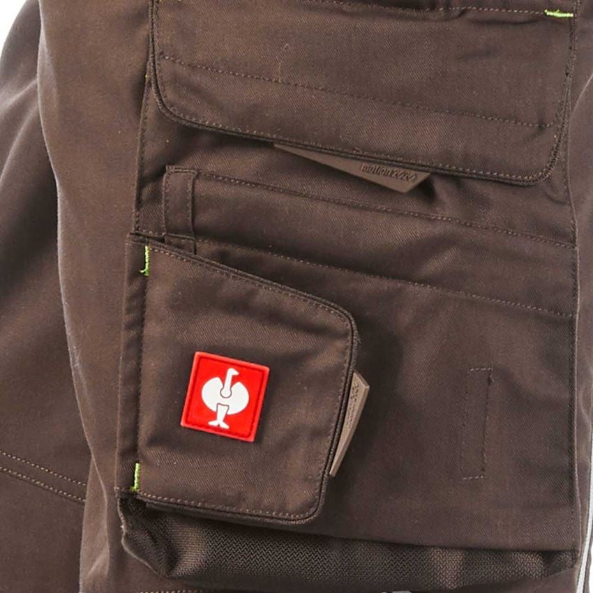 Pracovní kalhoty: Pirátské kalhoty s laclem e.s.motion 2020 + kaštan/mořská zelená 2