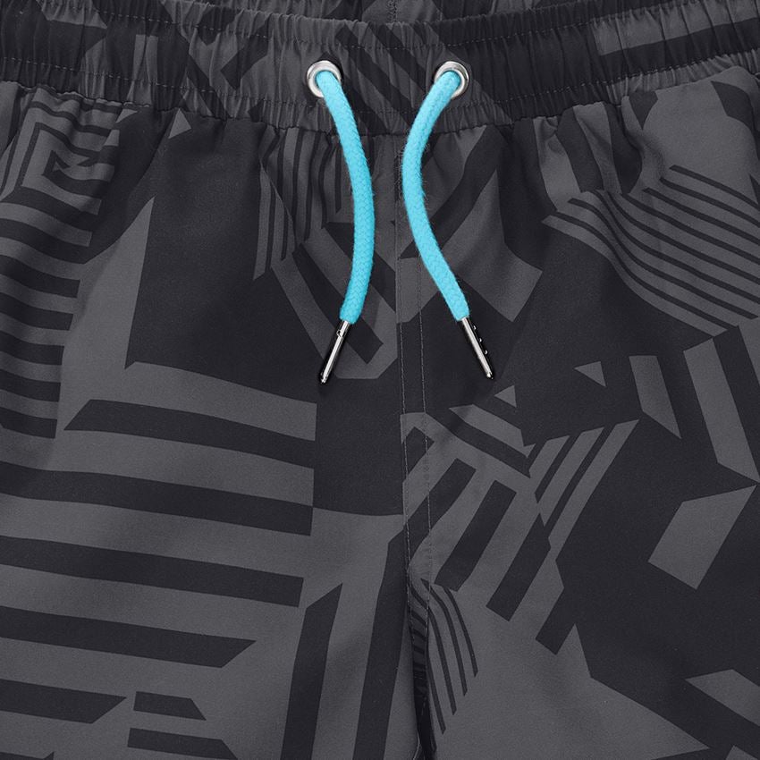 Krat'asy: Koupací šortky e.s.trail, dětské + černá/antracit/lazuritová tyrkysová 2
