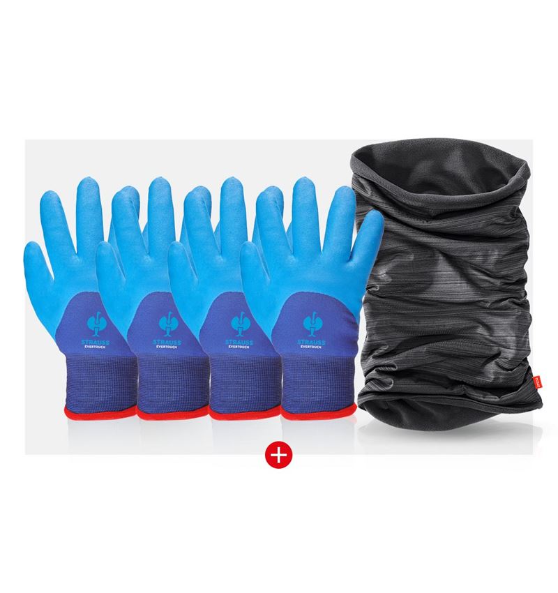 Nářadí a doplňky: 4x Nitrilové rukavice evertouch winter Dárk. sada + modrá/tmavomodrá