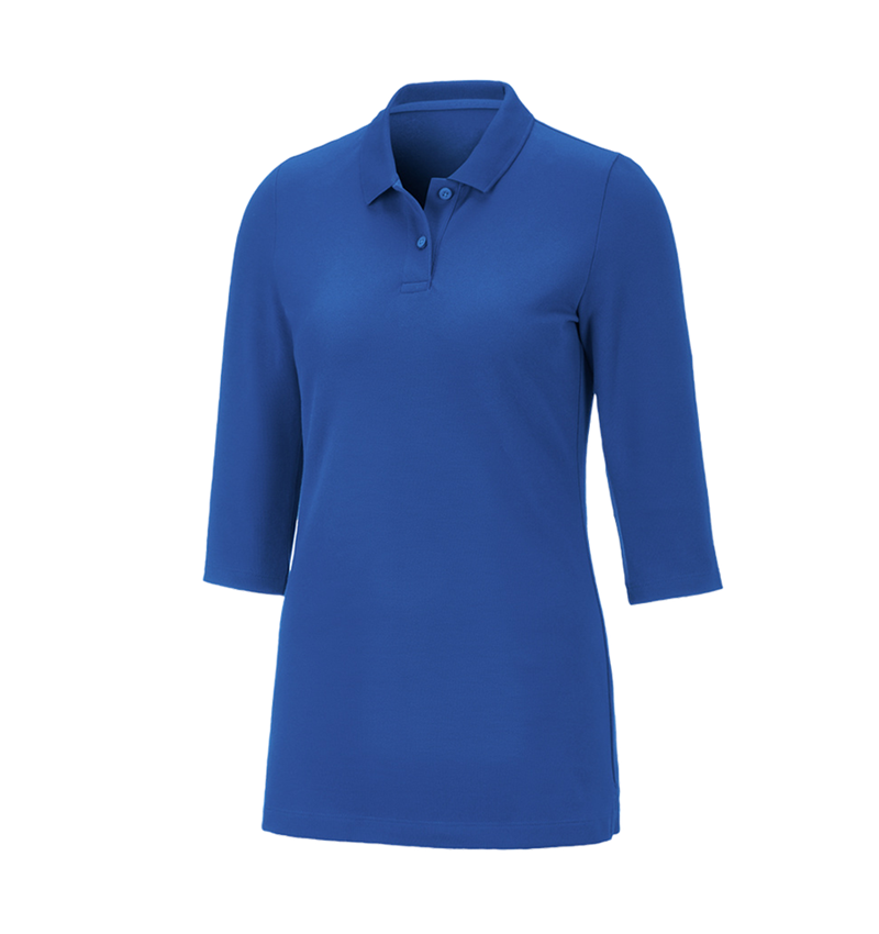 Trička | Svetry | Košile: e.s. Pique-Polo 3/4-rukávy cotton stretch, dámské + enciánově modrá 3