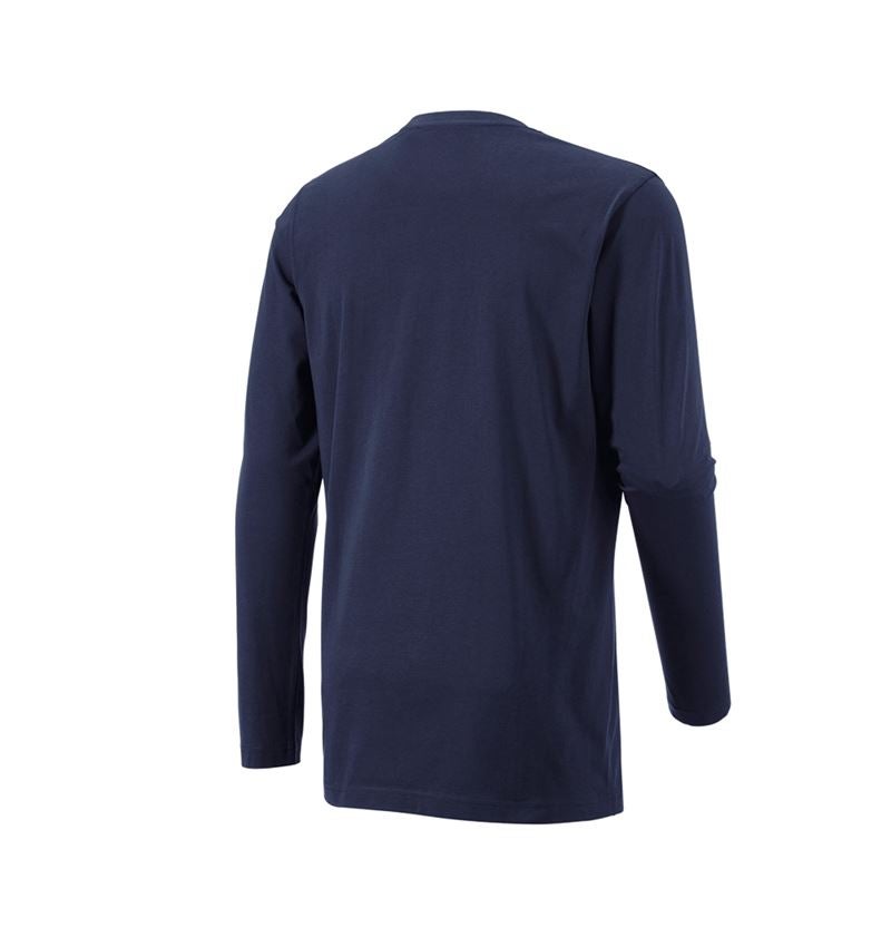 Trička, svetry & košile: e.s. triko s dlouhým rukávem cotton, long fit + tmavomodrá 3