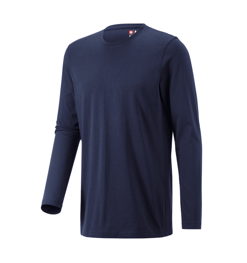 Trička, svetry & košile: e.s. triko s dlouhým rukávem cotton, long fit + tmavomodrá 2