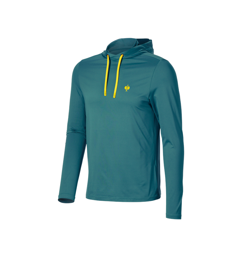 Oděvy: Funkční Longsleeve s kapucí UV e.s.trail + smaragdově zelená/chromově žlutá 5