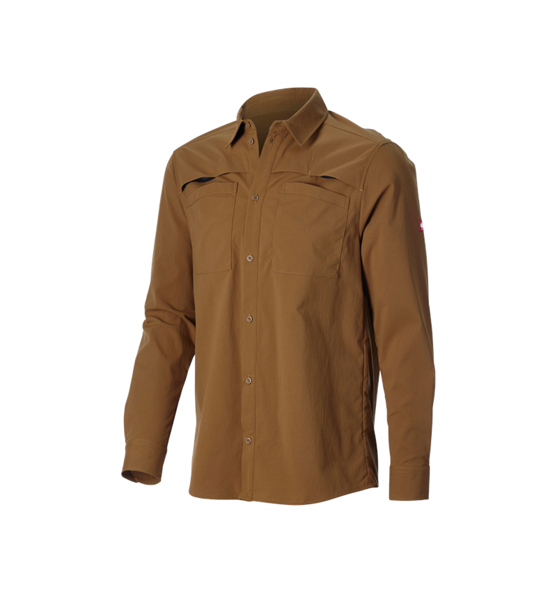 Trička, svetry & košile: Pracovní košile e.s.t:aktik, s dlouhým rukávem + pouštní hnědá 4