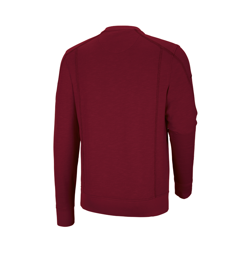 Trička, svetry & košile: Mikina cotton slub e.s.roughtough + rubínová 3