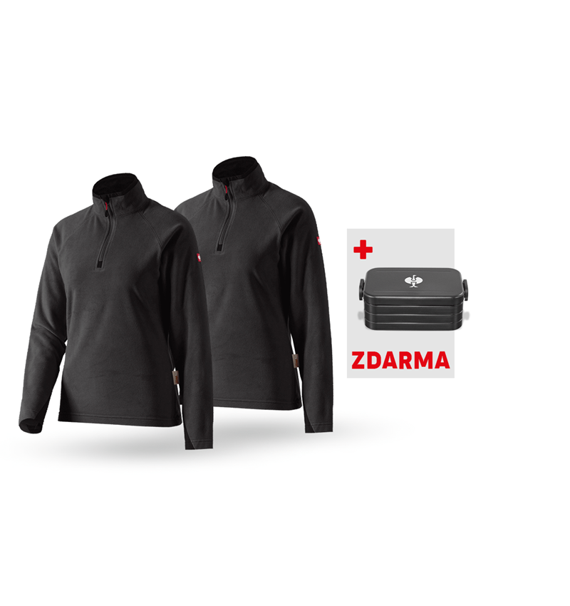 Sety oblečení: SADA: 2x Dámský microfleecový troyer dryplexx® + černá