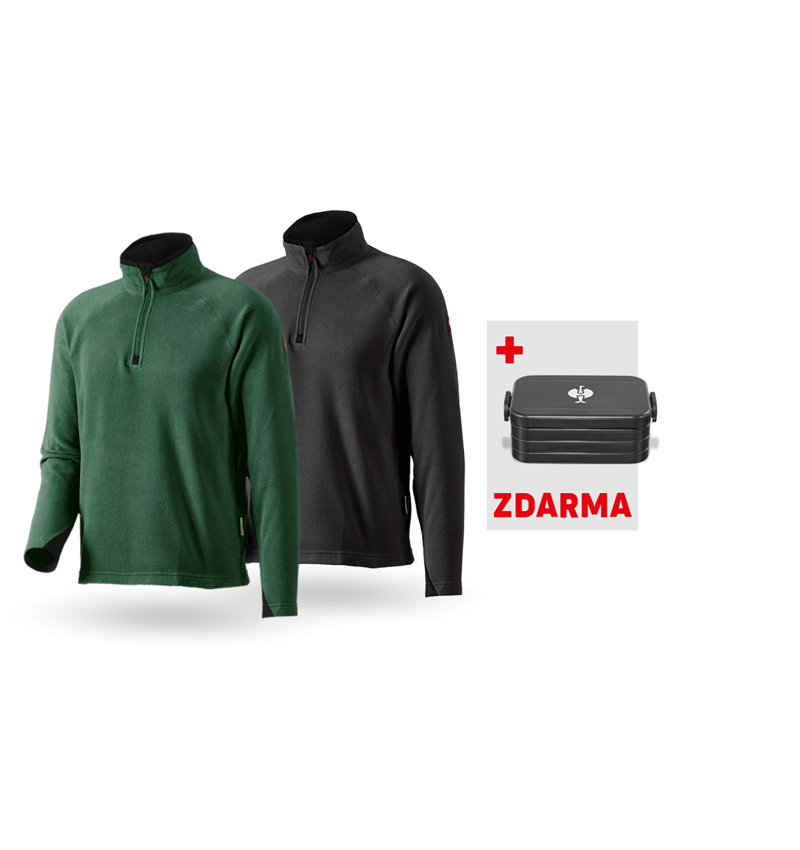 Oděvy: SADA: 2x Troyer z microfleecu dryplexx® micro + zelená