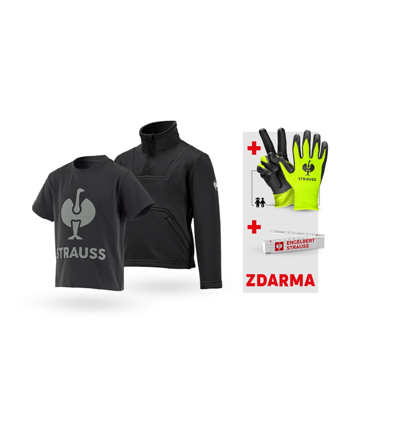 Sety oblečení: SADA: Funční troyer + Tričko e.s.concrete, dětské + černá