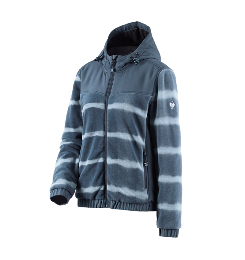 Témata: Fleec. bunda s kap. hyb. tie-dye e.s.motion ten dá + břidlicová modrá/kouřově modrá 3