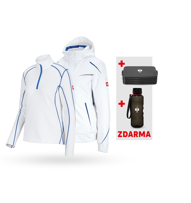 Větší dárky: SADA: Zimní soft.bunda e.s.motion 2020+Troyer, dá. + bílá/enciánově modrá