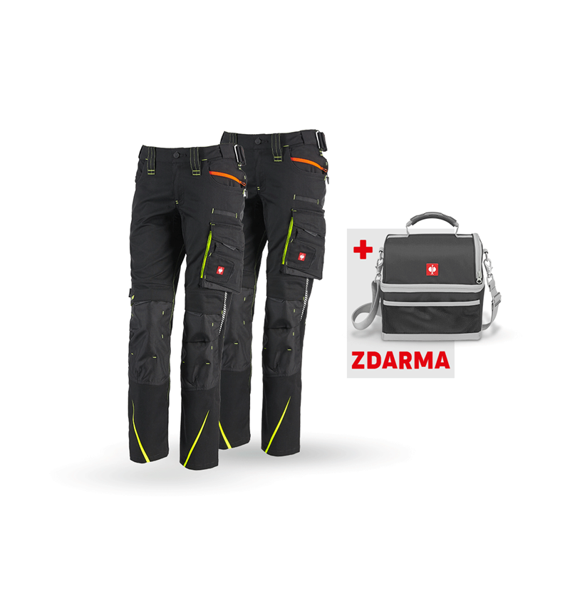 Sety oblečení: SADA: Kalhoty+zimní kalhoty e.s.motion 2020,dámské + černá/výstražná žlutá/výstražná oranžová