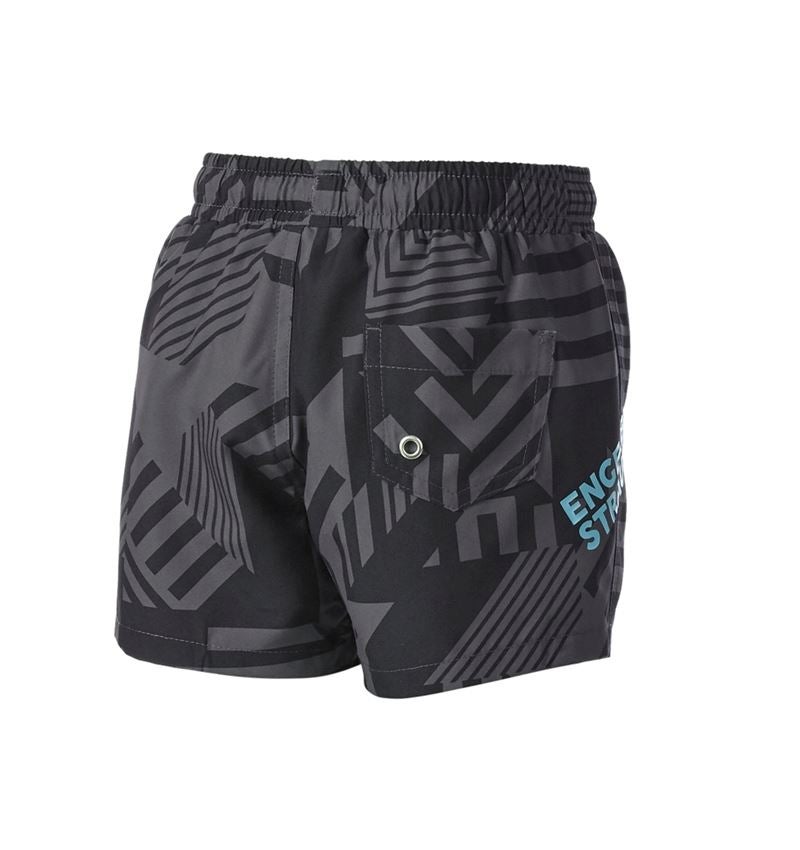 Krat'asy: Koupací šortky e.s.trail, dětské + černá/antracit/lazuritová tyrkysová 3