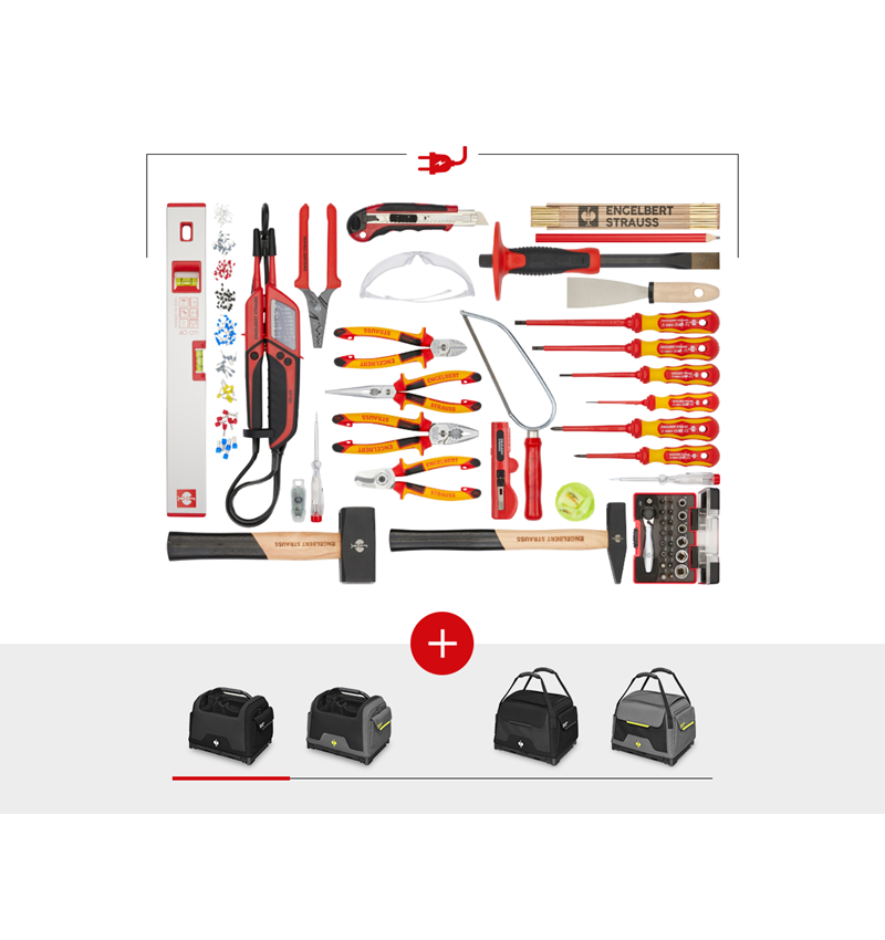 STRAUSSbox Systém: Sada nářadí Elektro vč. tašky STRAUSSbox + černá