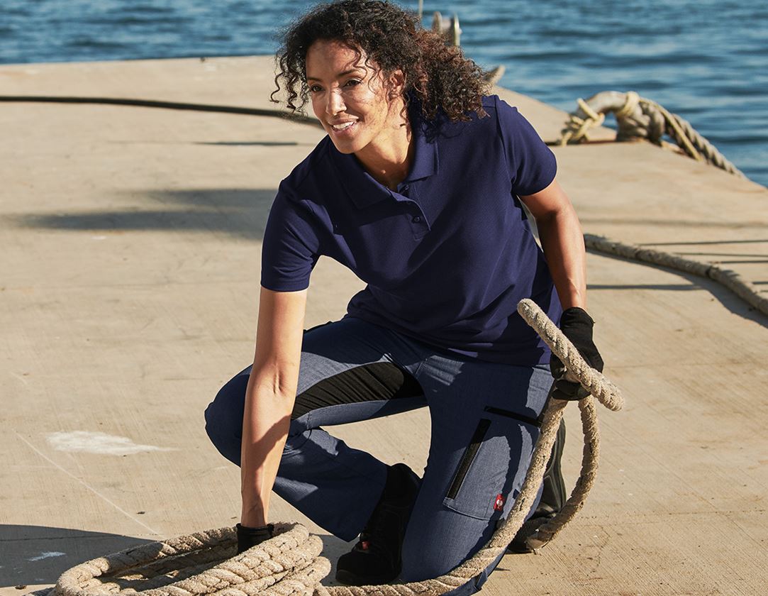 Témata: e.s. Funkční polo tričko poly cotton, dámské + tmavomodrá 1