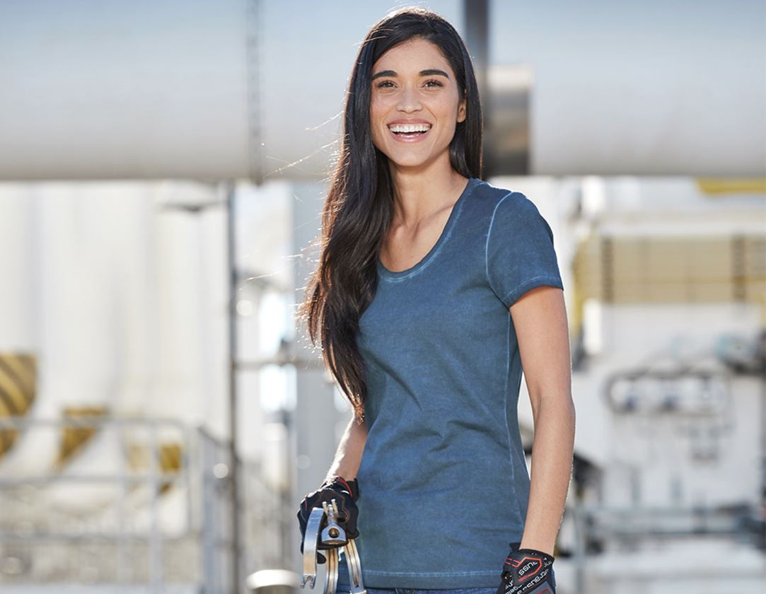 Trička | Svetry | Košile: e.s. Tričko vintage cotton stretch, dámská + antická modrá vintage