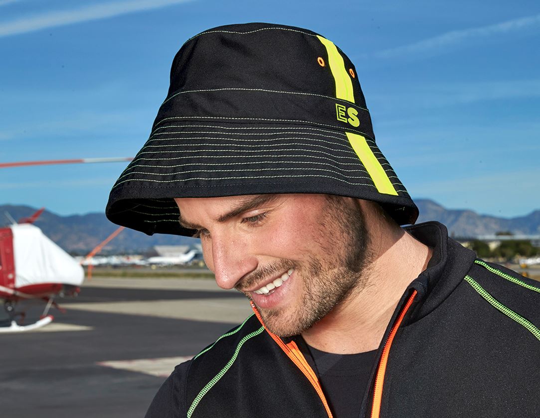 Doplňky: Pracovní klobouk e.s.motion 2020 + černá/výstražná žlutá/výstražná oranžová