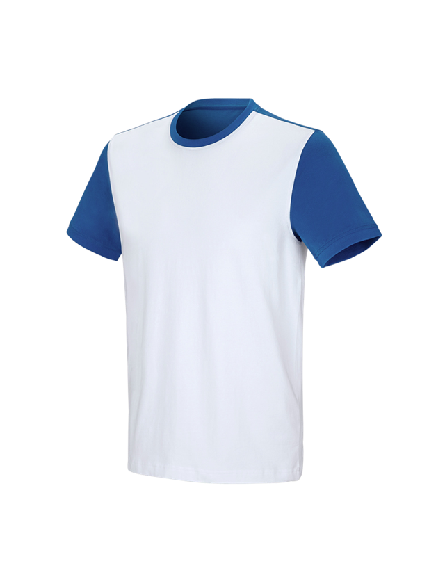 Témata: e.s. Tričko cotton stretch bicolor + bílá/enciánově modrá 2