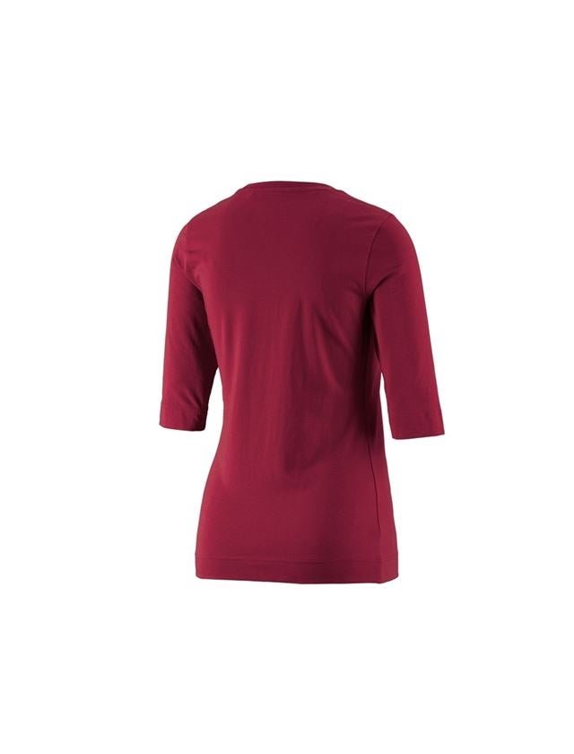 Trička | Svetry | Košile: e.s. Tričko s 3/4 rukávy cotton stretch, dámské + bordó 1