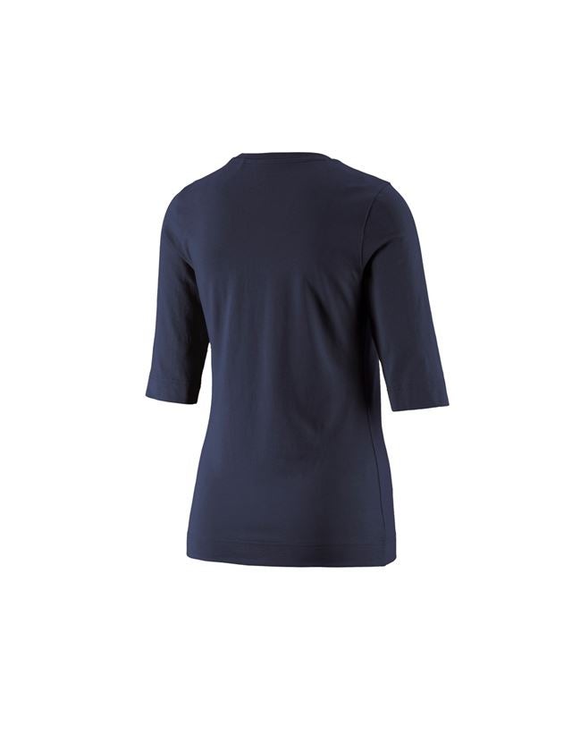 Trička | Svetry | Košile: e.s. Tričko s 3/4 rukávy cotton stretch, dámské + tmavomodrá 3