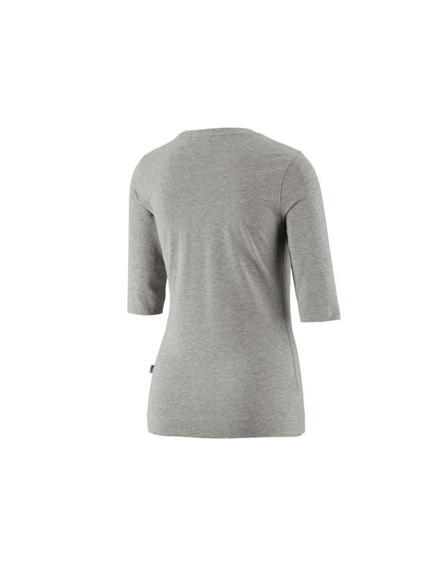 Trička | Svetry | Košile: e.s. Tričko s 3/4 rukávy cotton stretch, dámské + šedý melír 1