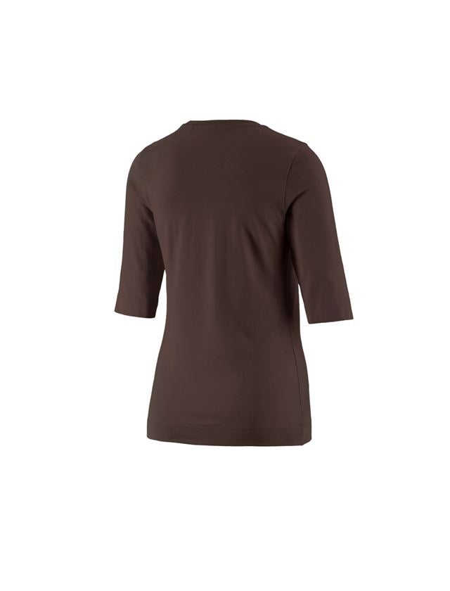 Trička | Svetry | Košile: e.s. Tričko s 3/4 rukávy cotton stretch, dámské + kaštan 2