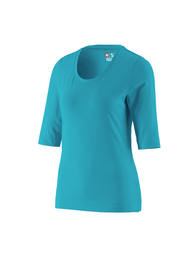 Trička | Svetry | Košile: e.s. Tričko s 3/4 rukávy cotton stretch, dámské + oceán 1