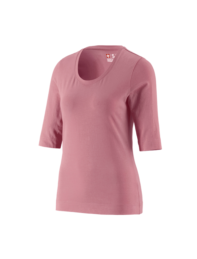 Trička | Svetry | Košile: e.s. Tričko s 3/4 rukávy cotton stretch, dámské + starorůžová