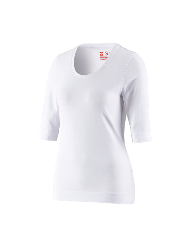 Trička | Svetry | Košile: e.s. Tričko s 3/4 rukávy cotton stretch, dámské + bílá