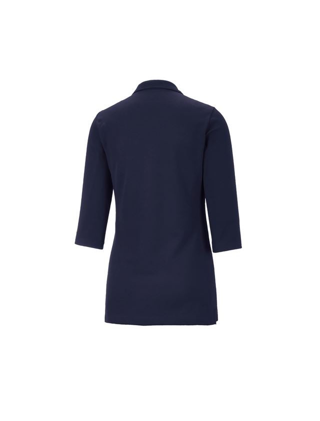 Trička | Svetry | Košile: e.s. Pique-Polo 3/4-rukávy cotton stretch, dámské + tmavomodrá 4