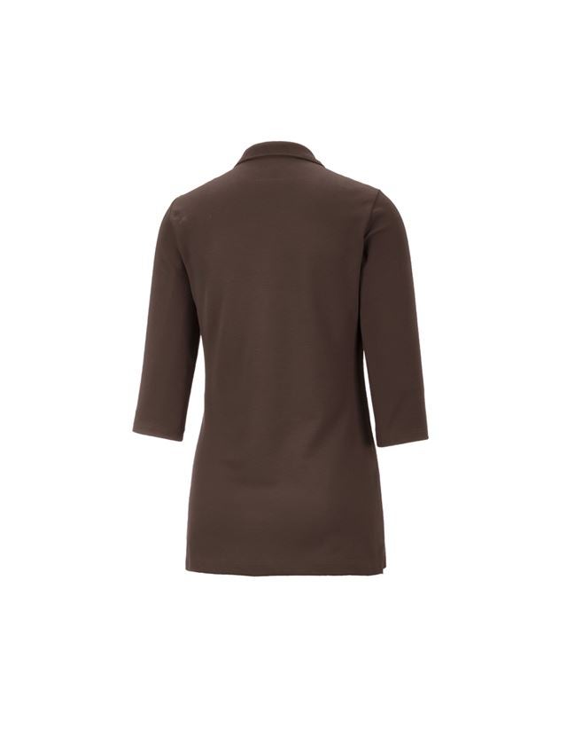 Trička | Svetry | Košile: e.s. Pique-Polo 3/4-rukávy cotton stretch, dámské + kaštan 4