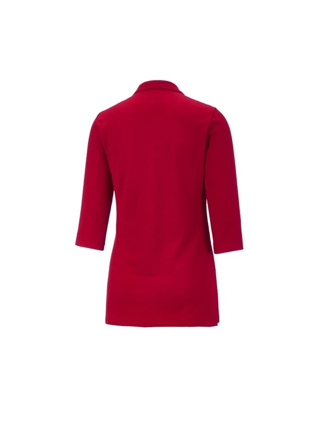 Trička | Svetry | Košile: e.s. Pique-Polo 3/4-rukávy cotton stretch, dámské + ohnivě červená 3