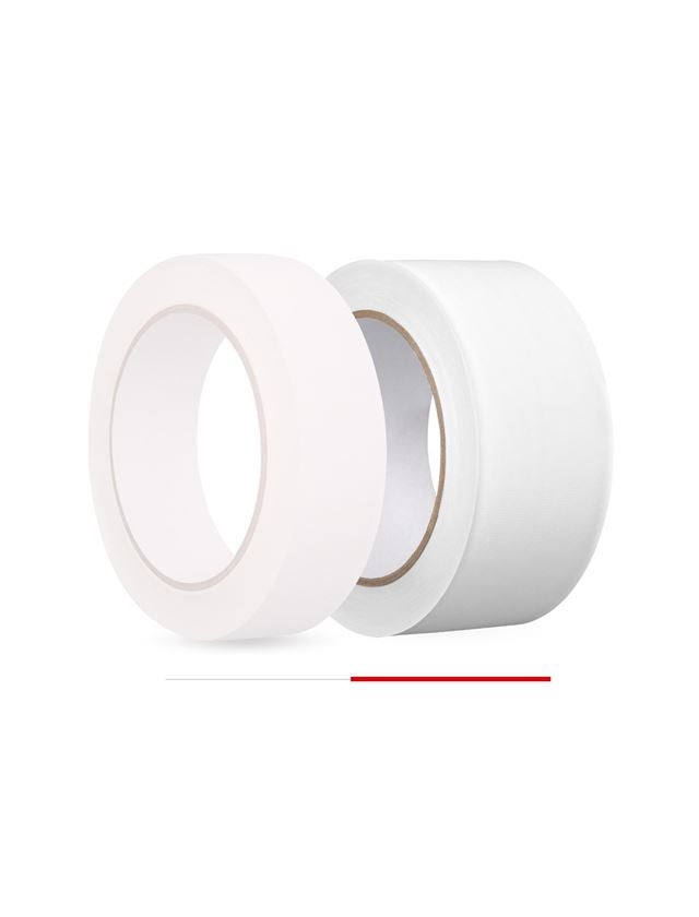 Plastové pásky | krepové pásky: Plastová lepicí páska, žlutá a bílá + bílá