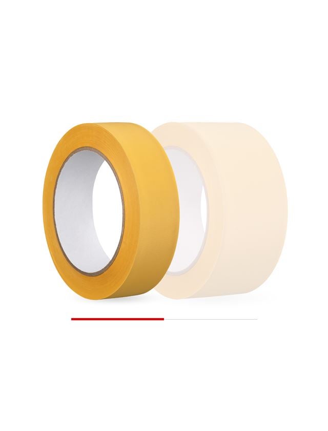 Plastové pásky | krepové pásky: Plastová lepicí páska, žlutá a bílá + žlutá