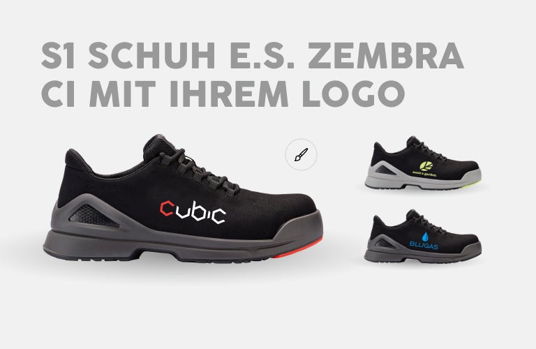 S1 Schuh e.s.Zembra CI mit ihrem Logo