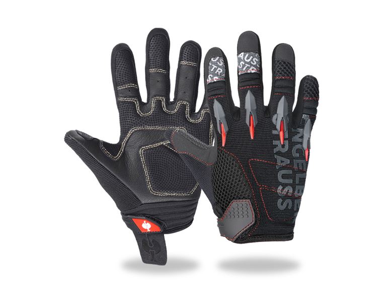 Main view, Gloves, e.s. Mechanic's gloves Viper, black/red