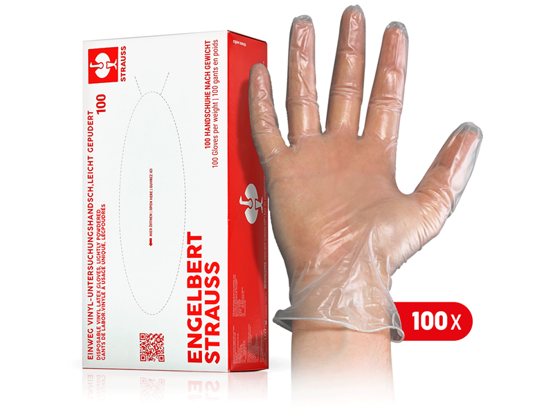 Main view, Personal Protection, Disposable vinyl latex gloves, lightly powdered