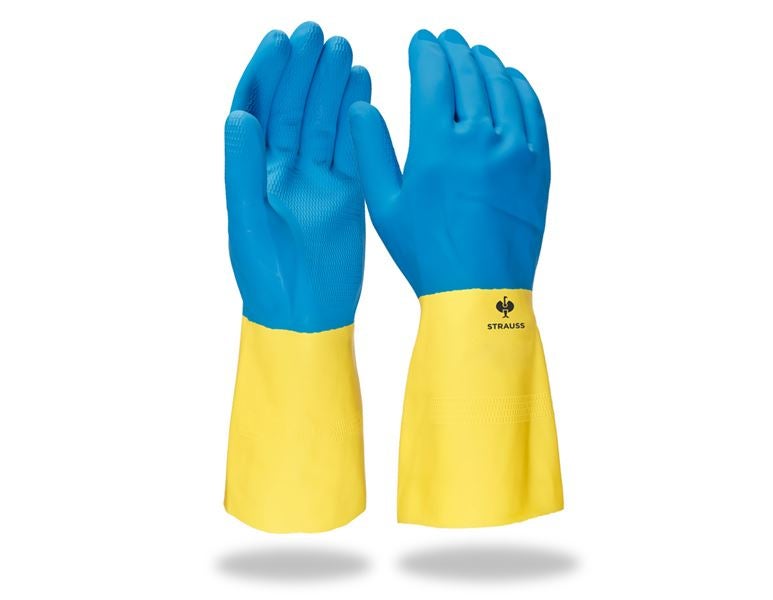 Main view, Latex, Latex household gloves Super II, yellow/blue