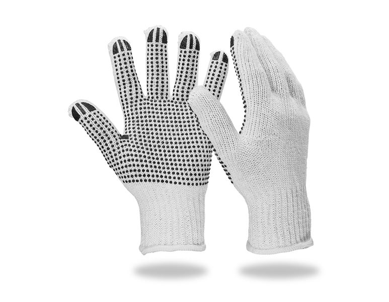 Main view, Polyester, PVC knitted gloves Black-Point