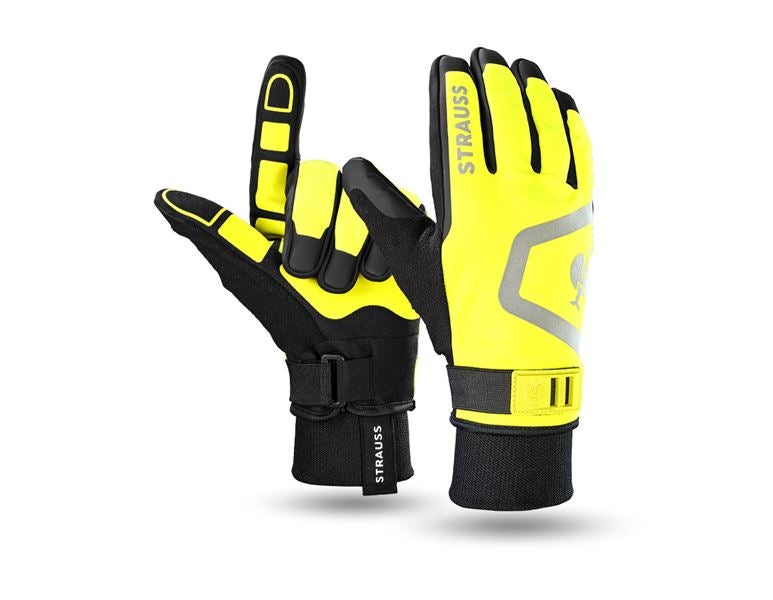 Hauptansicht, Arbeitsschutz, Handschuhe e.s.trail winter, schwarz/acidgelb