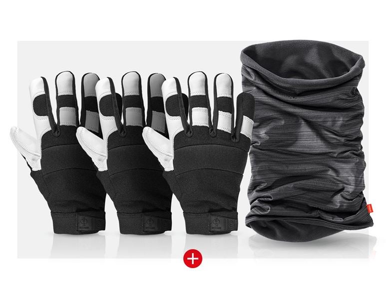 Vue principale, Sets de Noël, 3x Gants de montage en cuir Ice set cadeau