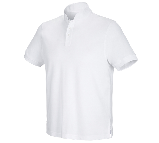 Main view, Medical | Healthcare, e.s. Polo shirt cotton Mandarin, white