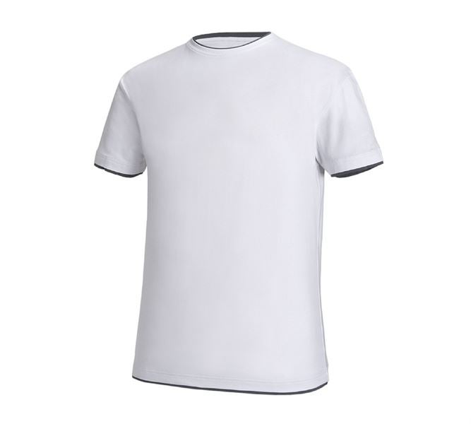 Vue principale, Médicales, e.s. T-Shirt cotton stretch Layer, blanc/gris