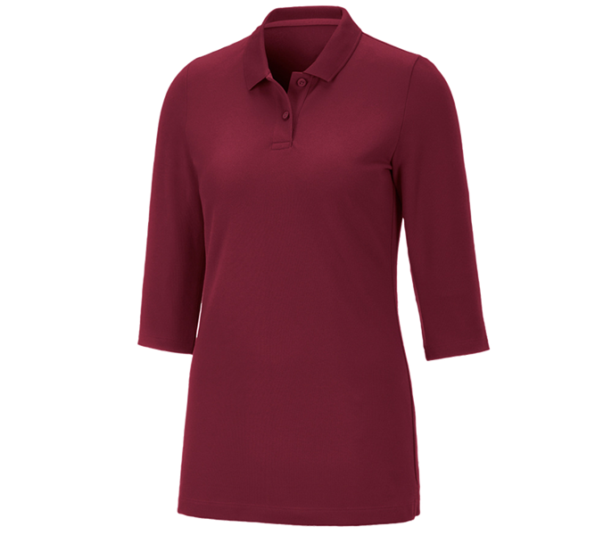 Main view, Hospitylity | Catering, e.s. Pique-Polo 3/4-sleeve cotton stretch, ladies', bordeaux