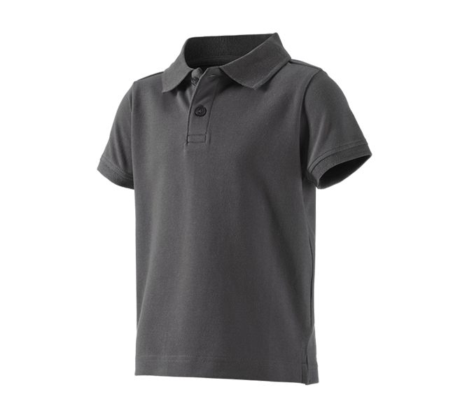Main view, Clothing, e.s. Polo shirt cotton stretch, children's, anthracite