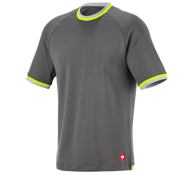 Vue principale, e.s.ambition, T-shirt fonctionnel e.s.ambition, anthracite/jaune fluo