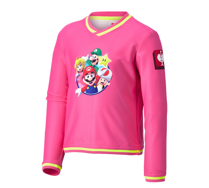 Main view, SUPER MARIO X STRAUSS, Super Mario functional Longsleeve, children’s, jadepink