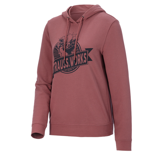 Main view, e.s.iconic, Hoody sweatshirt e.s.iconic works, ladies', oxidred