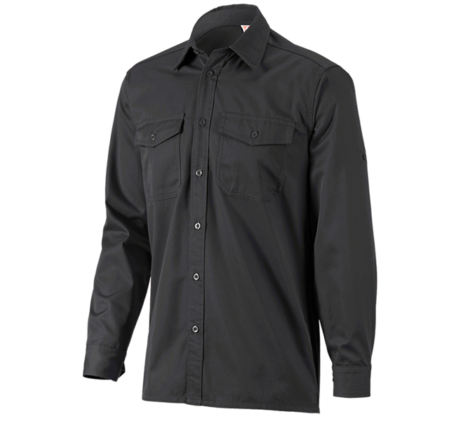 Main view, e.s.classic, Work shirt e.s.classic, long sleeve, black